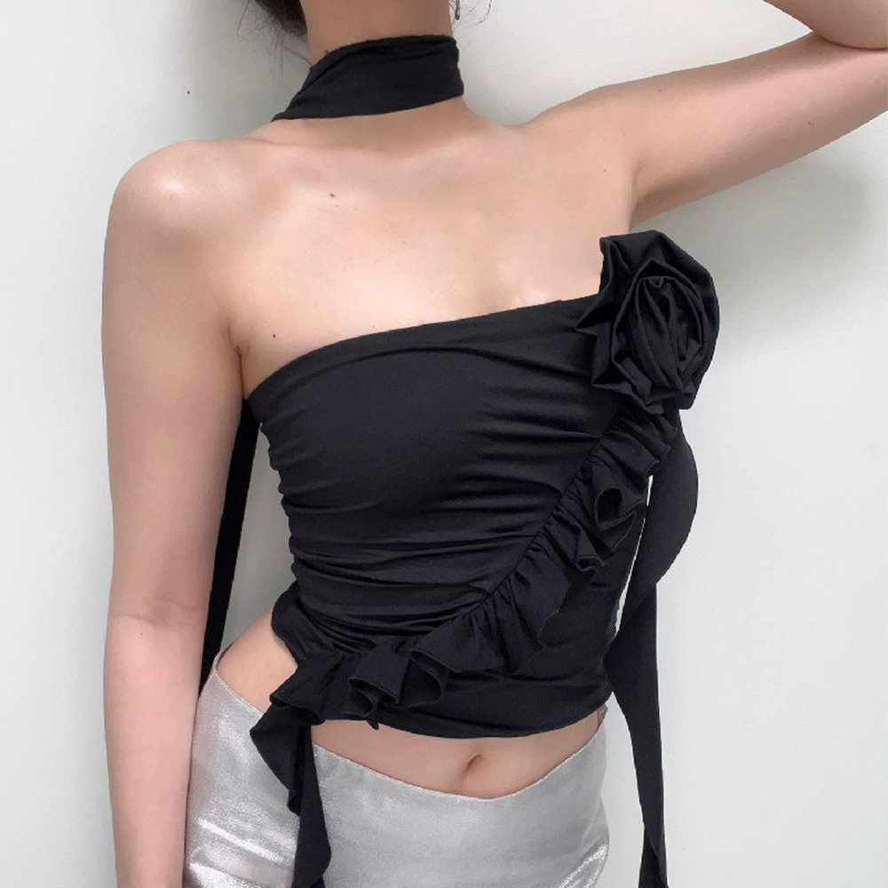 Zara Off Shoulder Floral Crop Top with Tie